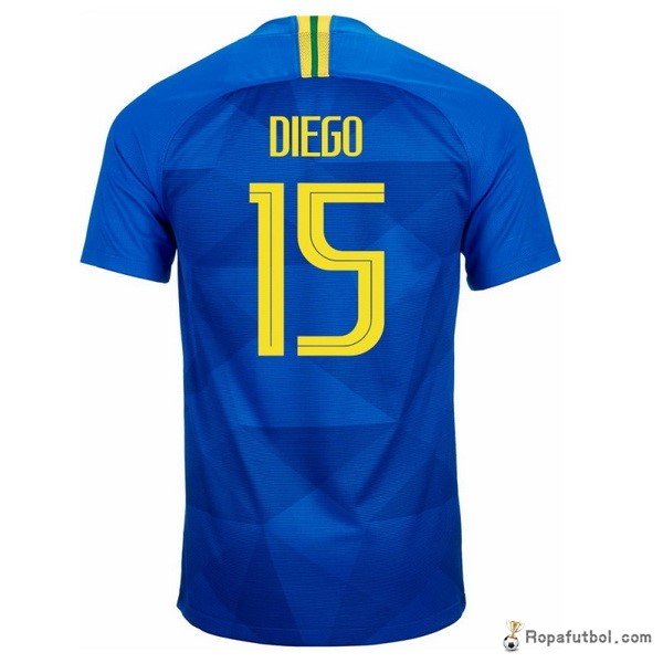 Camiseta Brasil Replica Segunda Ropa Diego 2018 Azul